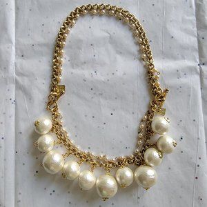 MAXIMAL ART /JOHN WIND POM POM COTTON BALL PEARL CONVERTIBLE NECKLACE & BRACELET